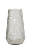 J-Line Vaas met reliëf - glas - transparant - large