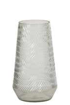 J-Line Vaas met reliëf - glas - transparant - large