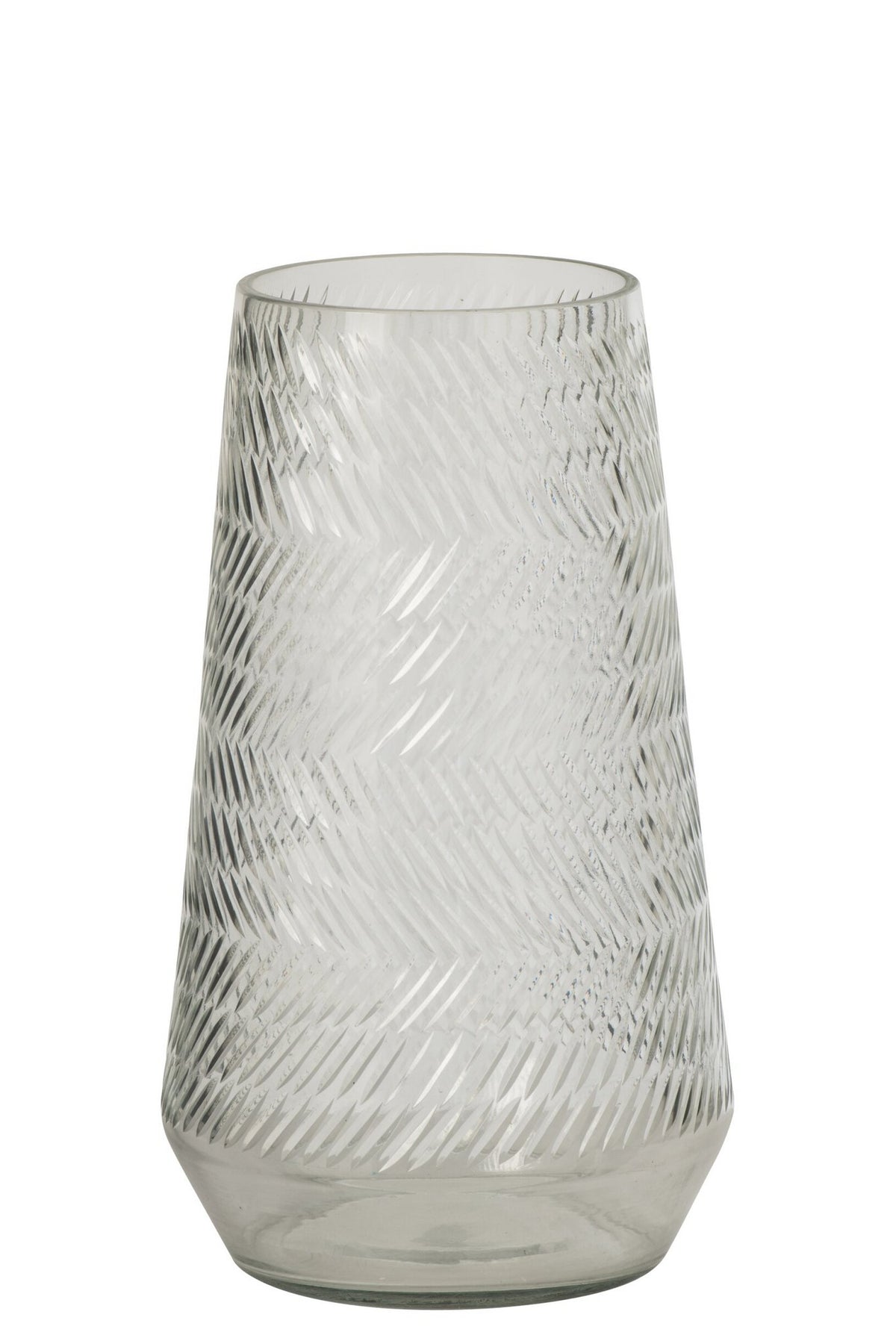 J-Line Vaas met reliëf - glas - transparant - large