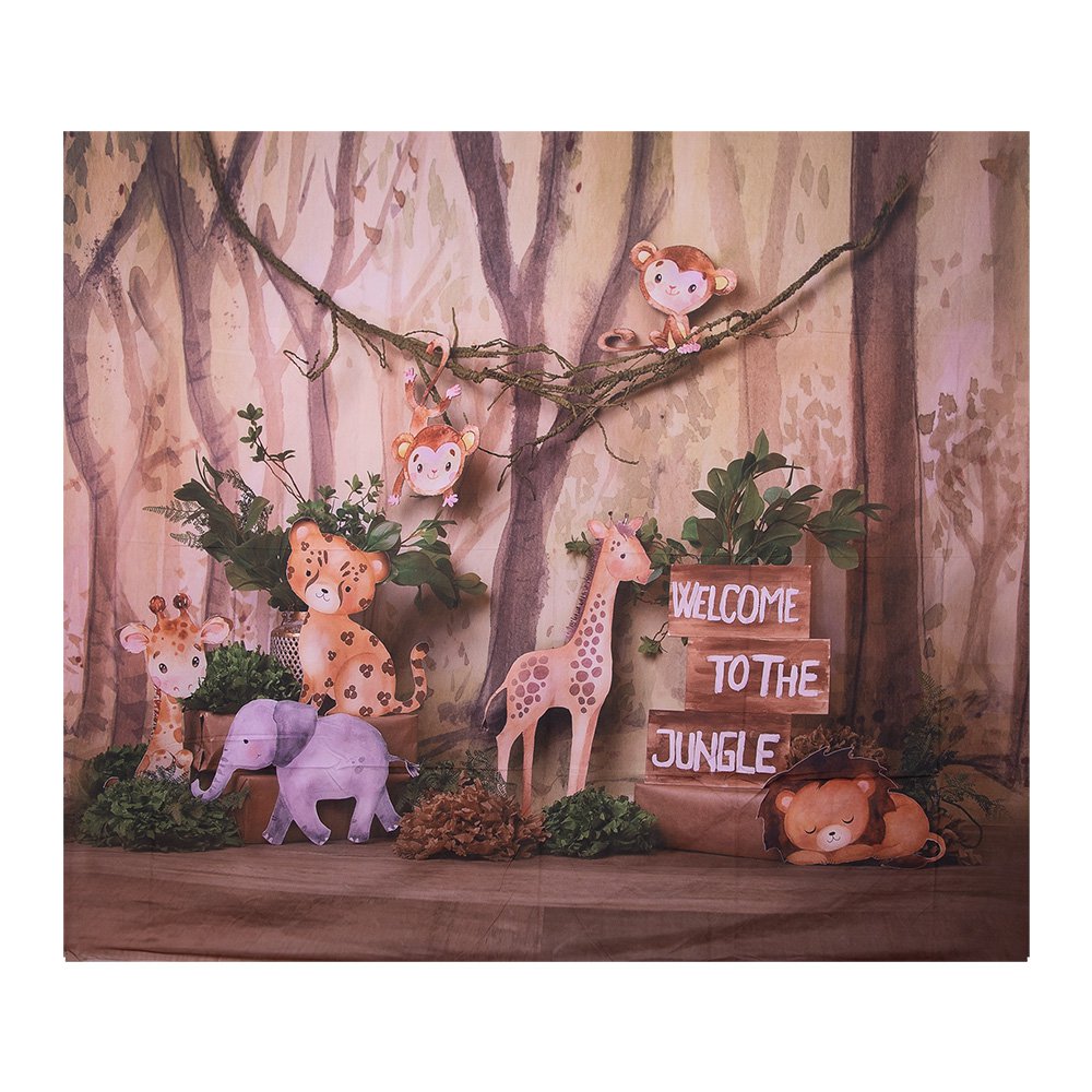 Achtergronddoek 180x210 cm Bruin Textiel Jungle