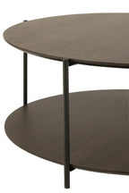 J-Line salontafel Rond - hout/metaal - donkerbruin - small