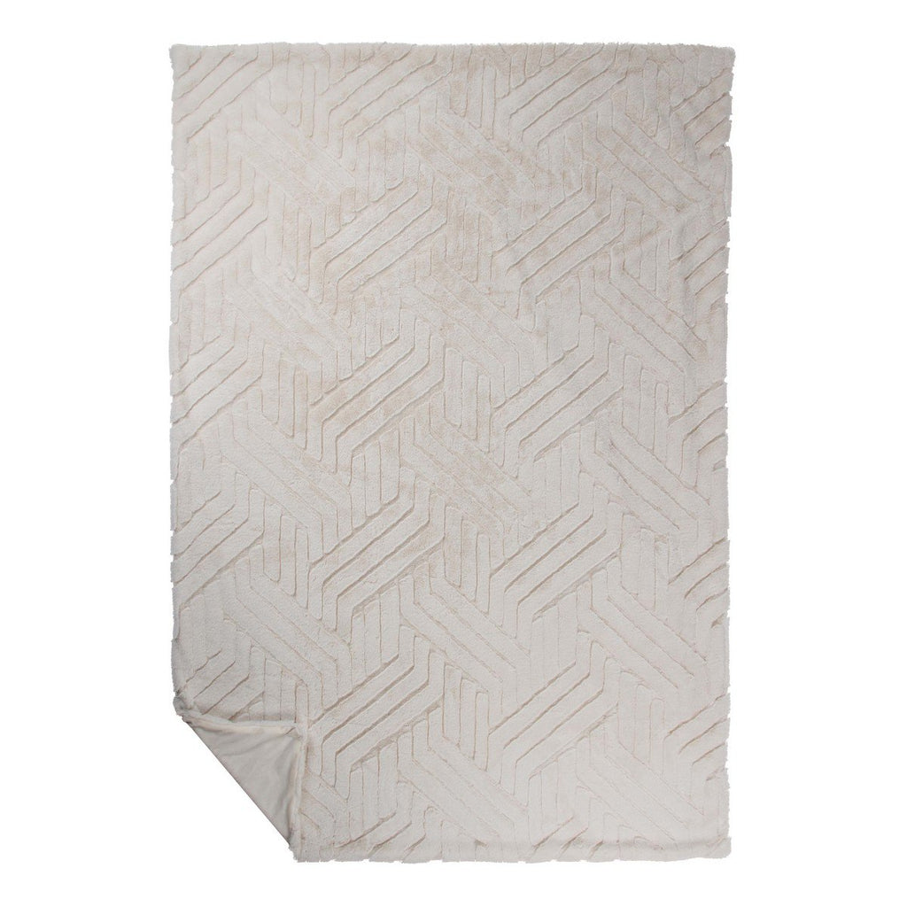 Plaid Abstracte Lijnen Off White 140x200cm