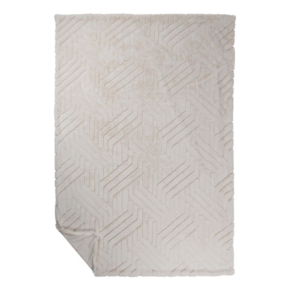 Plaid Abstracte Lijnen Off White 140x200cm