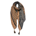 Sjaal Dames Print 90x180 cm Beige Bruin Synthetisch Shawl Dames