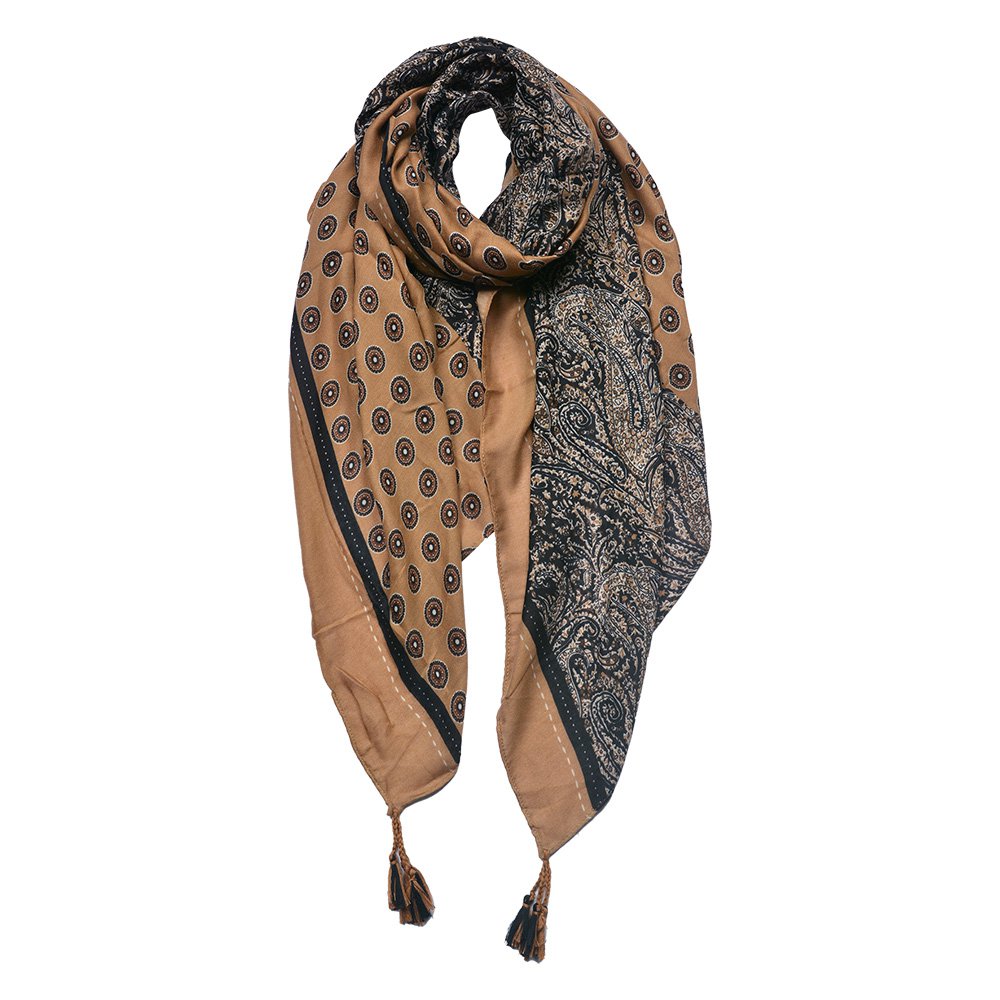 Sjaal Dames Print 90x180 cm Beige Bruin Synthetisch Shawl Dames