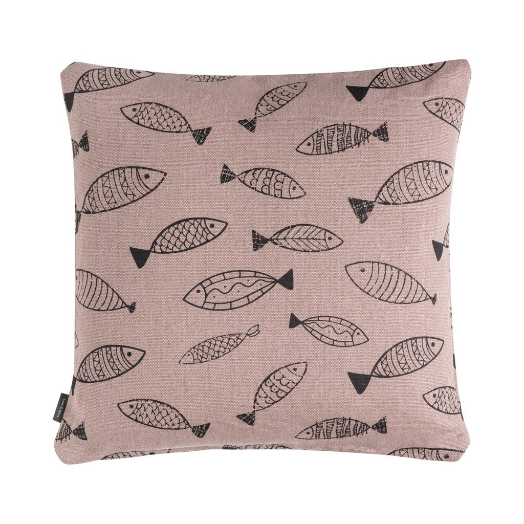Fishes kussen Taupe zwart 45x45cm