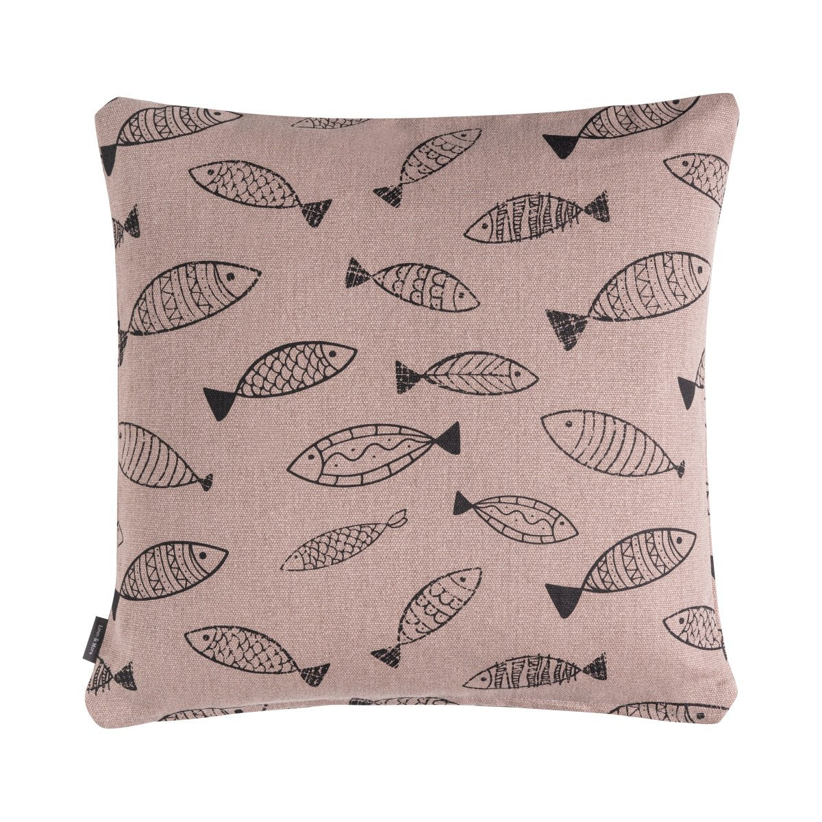 Fishes kussen Taupe zwart 45x45cm