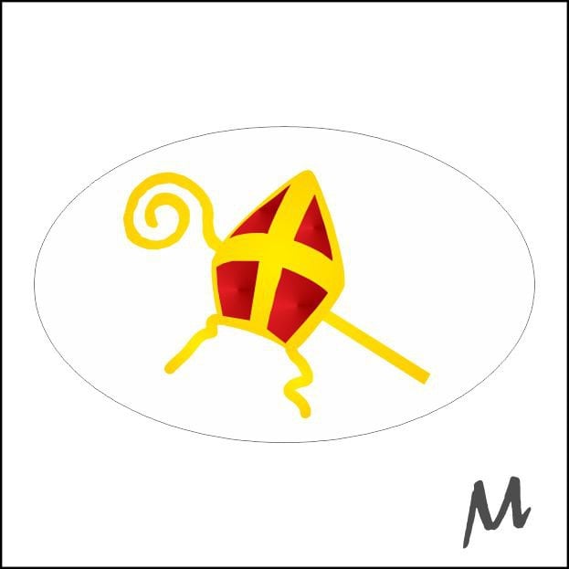 Wens etiketten - mijter staf - 500 stuks