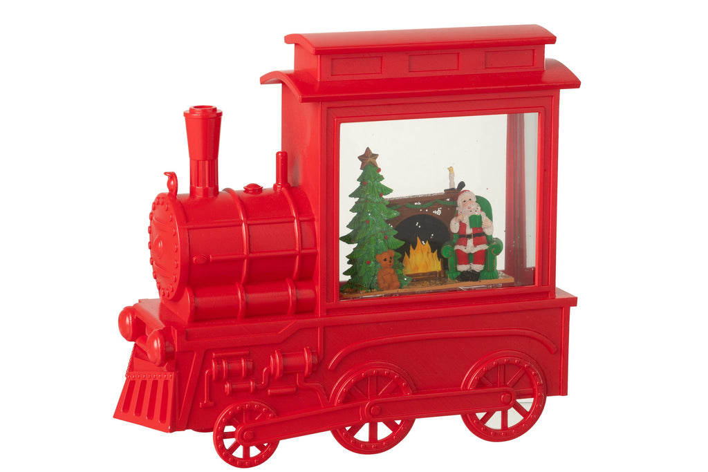 J-Line decoratie Locomotief - kunststof - rood