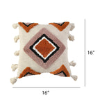 Geometrische getufte decoratieve kussenhoes - 100% katoen - set van 2 stuks