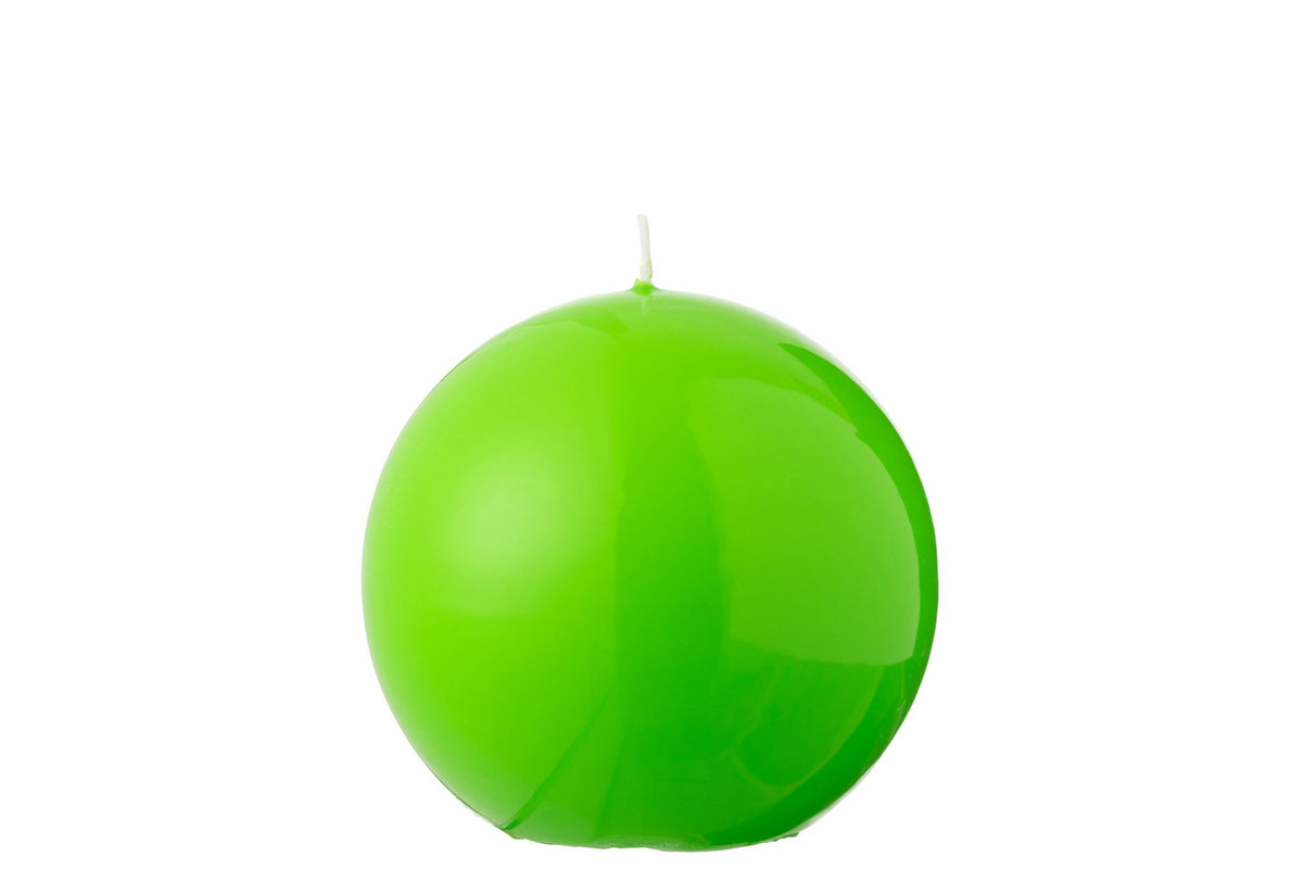 J-Line Kaars Bol Wax Fluo Groen - 30 Uur