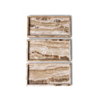 Marmer dienblad met rand 15x30cm sandal onyx