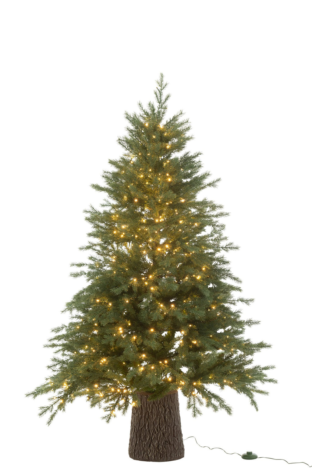 J-Line kerstboom 600 Led Houten Basis - kunststof - groen