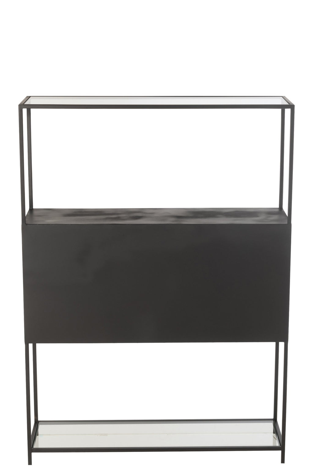 J-Line rek - metaal/glas - zwart