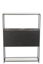 J-Line rek - metaal/glas - zwart