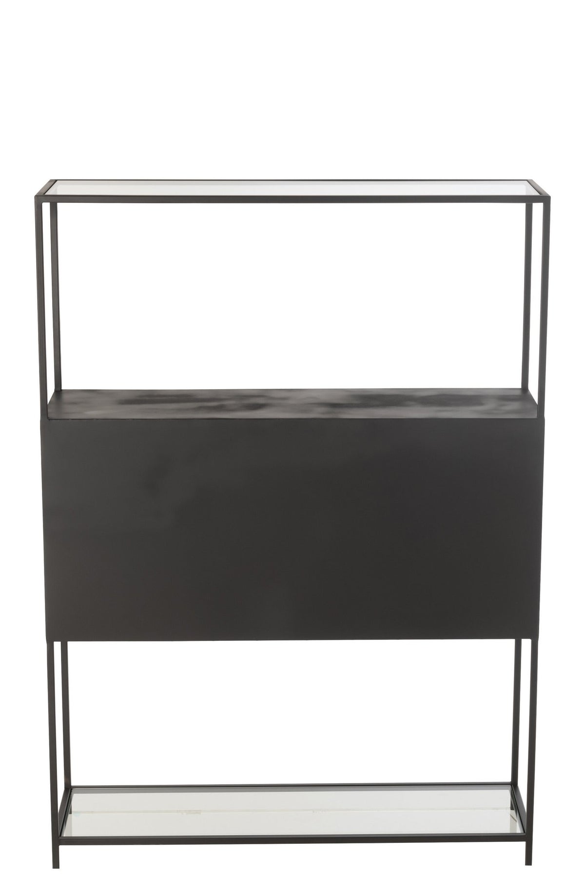 J-Line rek - metaal/glas - zwart