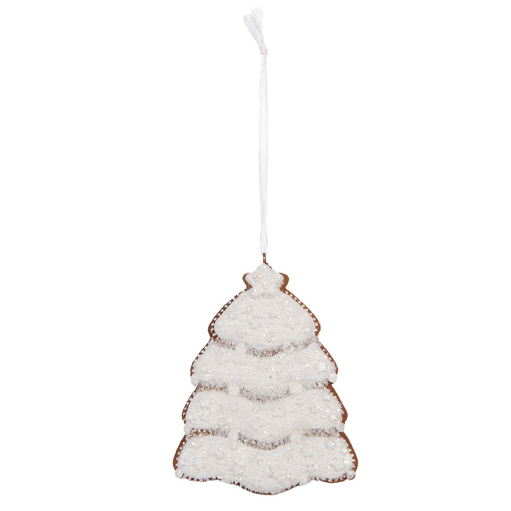 Kersthanger Kerstboom 8x1x10 cm Wit Kunststof