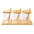 Voorraadpot Set van 3 Ø 8x10 cm Transparant Glas