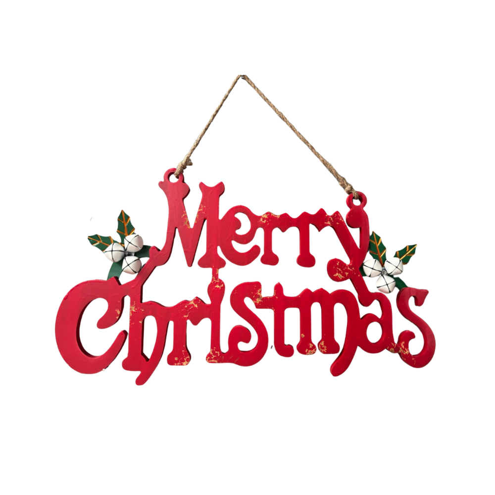 Houten hanger: vrolijk kerstfeest