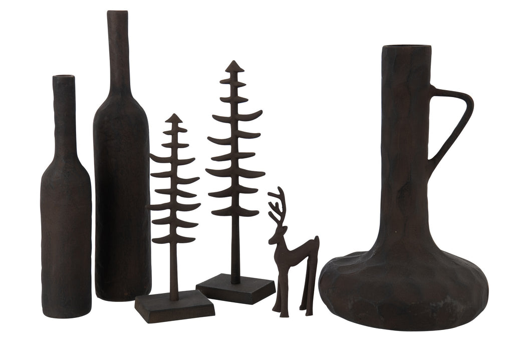 J-Line decoratie kerstboom - aluminium - donkerbruin - L