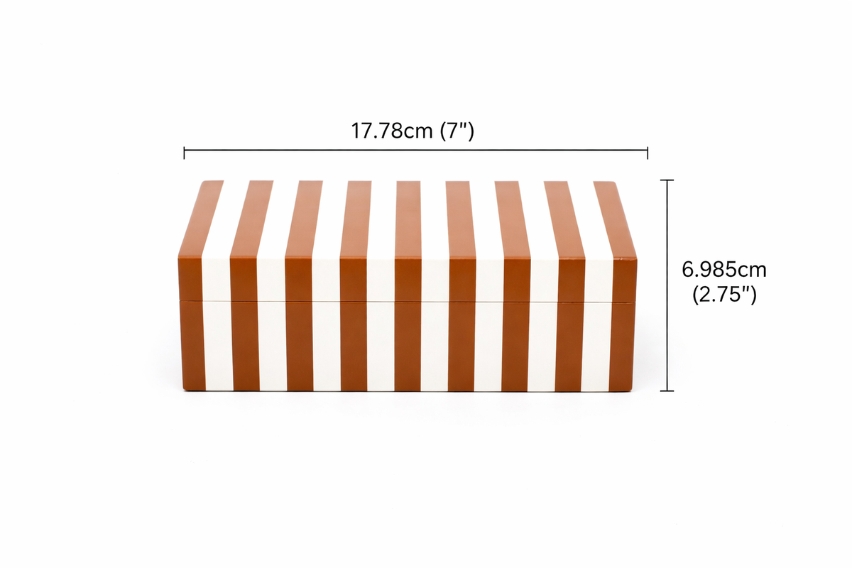 Bruin gestreepte hars opbergdoos MDF decoratieve organisator