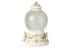J-Line decoratie Waterbol Paarden - plastiek - wit/goud