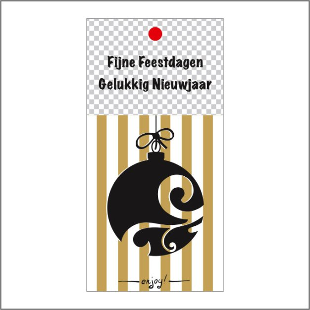 Cadeau kaartjes – Fijne Feestdagen – gold- 5cm x 10cm – 20 st