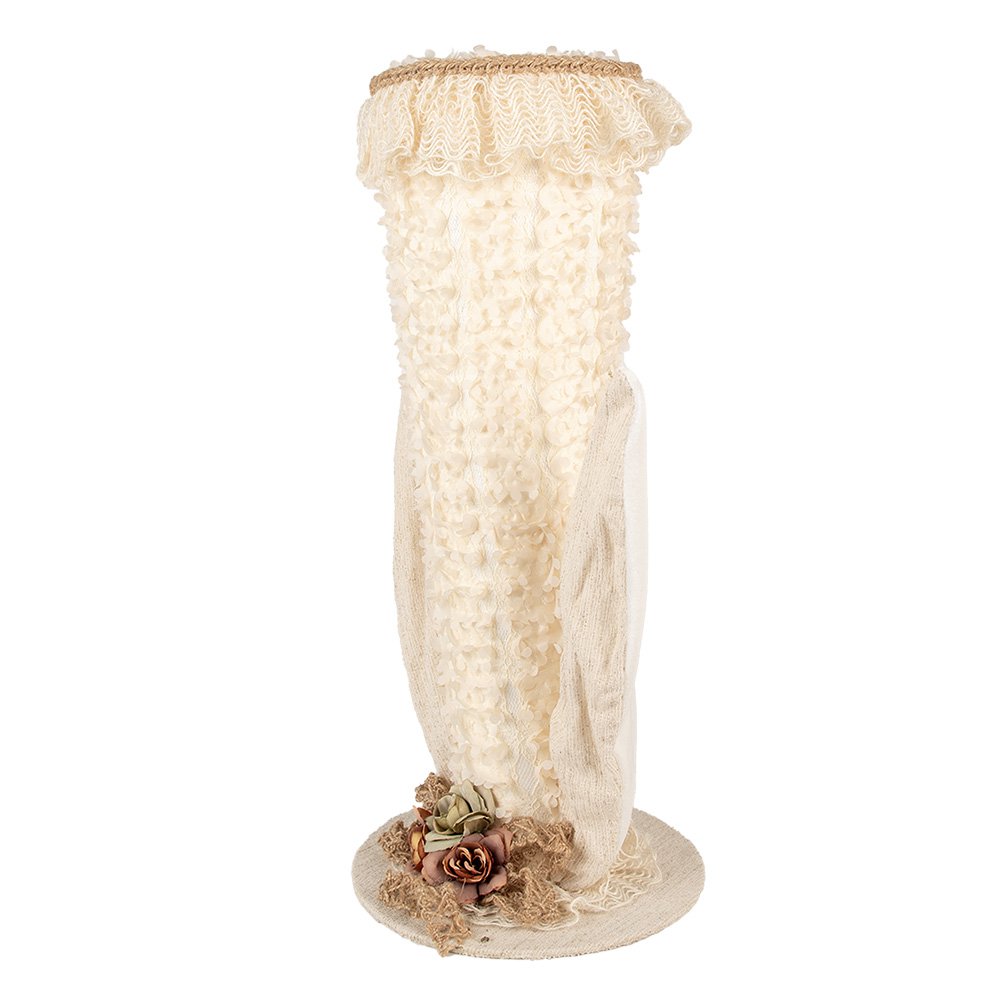Decoratie Beeld Hoed 20x20x45 cm Beige Textiel Konijn