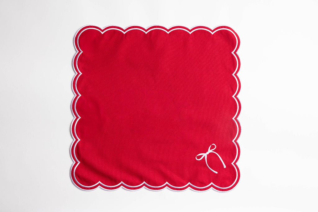 Rosie Scallop servetten met strik (set van 2)