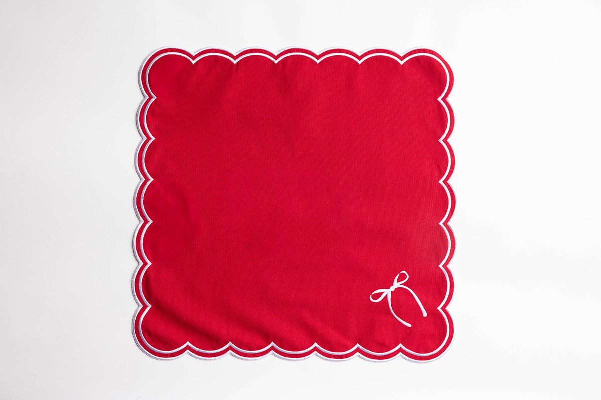 Rosie Scallop servetten met strik (set van 2)
