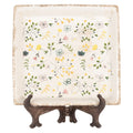 Onderbord 22x22x3 cm Beige Keramiek Bloemen