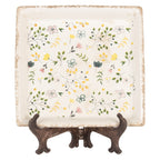 Onderbord 22x22x3 cm Beige Keramiek Bloemen