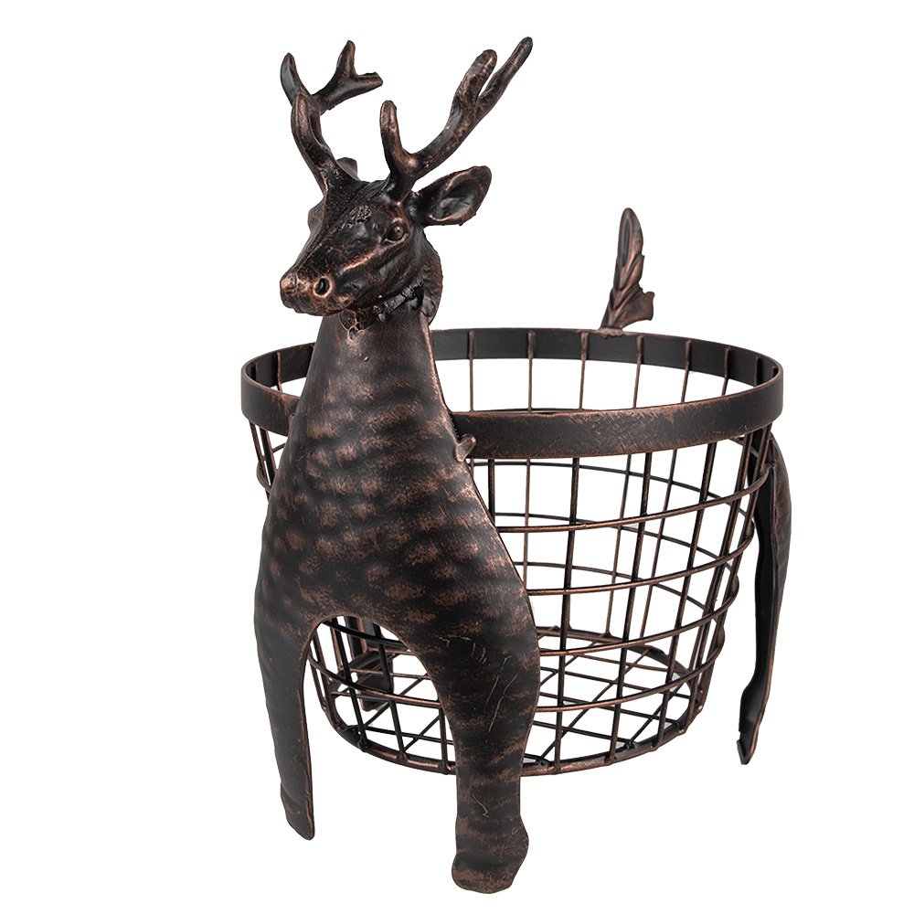 Opbergmand Rendier 30x23x30 cm Bruin IJzer Mand