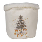 Opbergmand Ø 15x15 cm Wit Bruin Synthetisch Kerstboom Mand