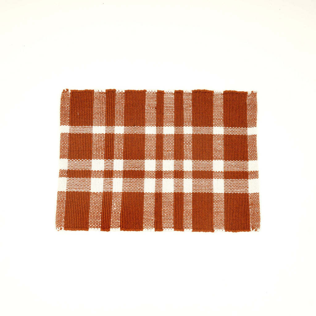 Rust Checker Stripe Placemat – Duurzame polyester tafelmat voor eetkamer en keuken