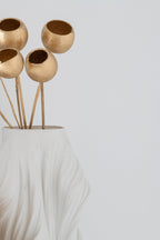 J-Line decoratie tak Droogbloem - riet - goud - L - set van 5