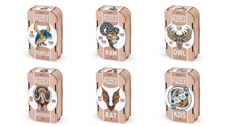 Eco Wood Art (EWA) Houten Legpuzzel Koi Kaper/ Kois size M, 2314, 28,5x28,5x0,5cm