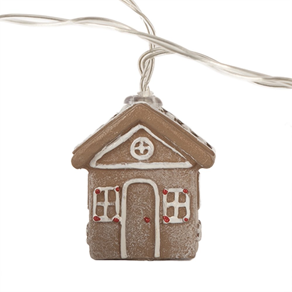 Lichtsnoer 10 Lampjes Gingerbread house LED 150 cm Bruin Kunststof