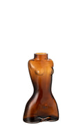 J-Line vaas Lichaam - glas - bruin - small - 24.5 cm hoog