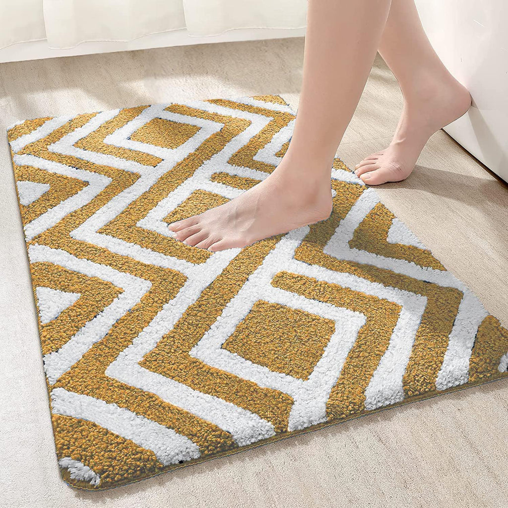 Egyptische superzachte ronde badmat van microvezel, 2000 gsm (40x60 cm), verpakking van 1 | Absorberende antislipvloermat