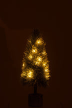 J-Line Kerstboom B+Led Kunststof Sneeuw Groen Medium