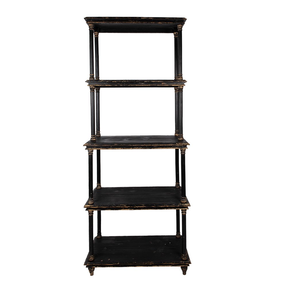 Boekenkast Zwart, Hout 80x40x210 cm