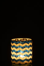 J-Line kaarshouder - glas - blauw/wit - M