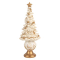 Kerstdecoratie Beeld Kerstboom Ø 13x32 cm Wit Kunststof