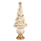 Kerstdecoratie Beeld Kerstboom Ø 13x32 cm Wit Kunststof