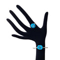 Dames set armband en ring met blauwe Agaat