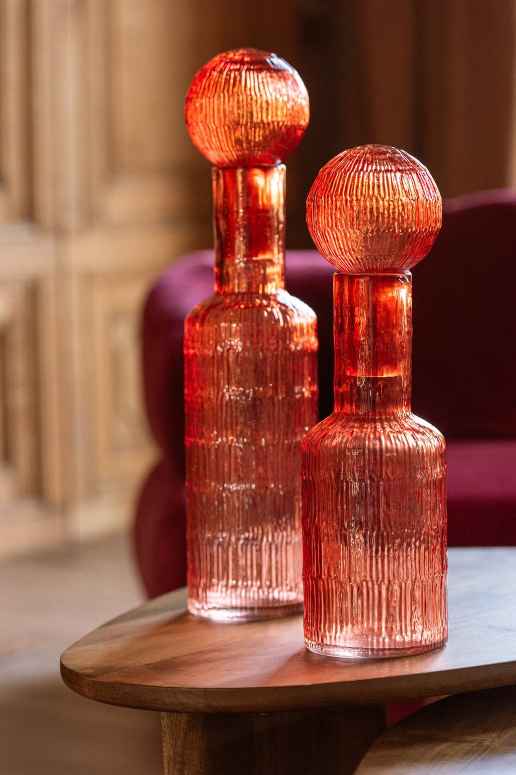 J-Line decoratie Fles - glas - oranje - large