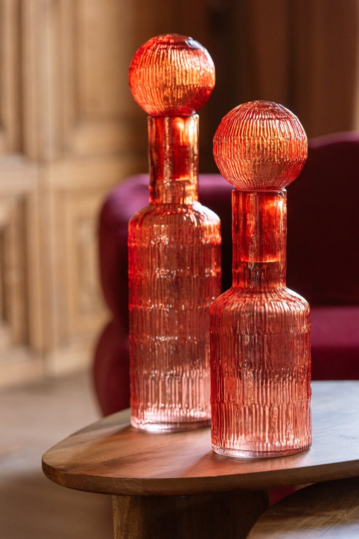 J-Line decoratie Fles - glas - oranje - large