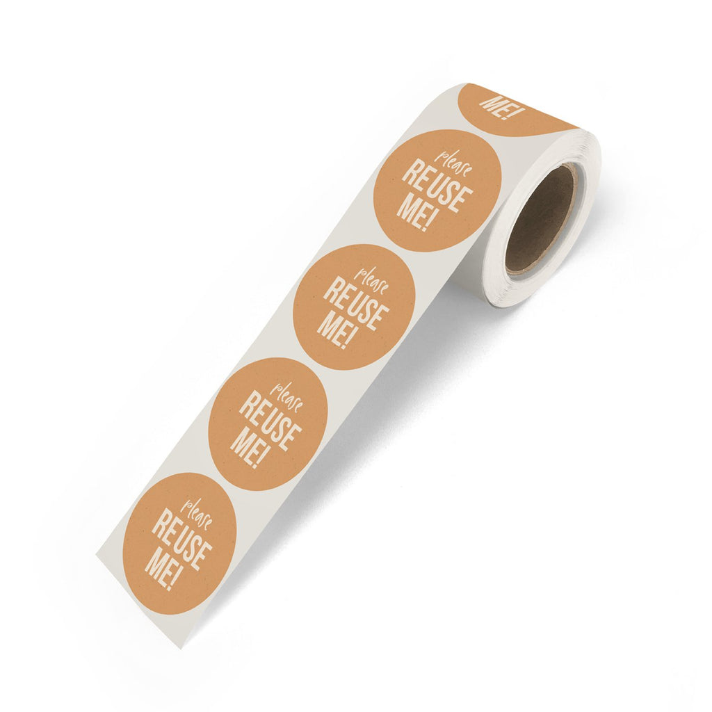 Recycling BIO cadeaustickers op rol - 500 stuks