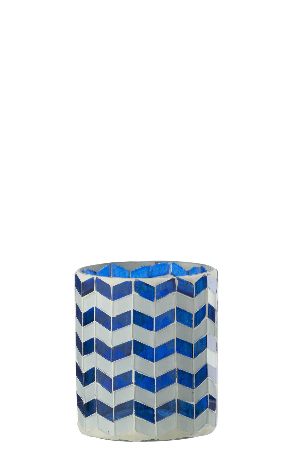 J-Line kaarshouder - glas - blauw/wit - M